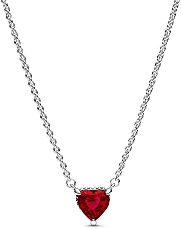 PANDORA Collar Timeless 392542C01-45 Corazón rojo