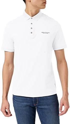 A | X ARMANI EXCHANGE Men's Short Sleeve Milano/New York Logo Jersey Polo Shirt