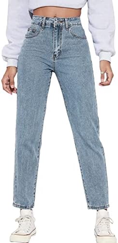 MakeMeChic Women's Straight Leg Jeans Casual High Waisted Denim Pants