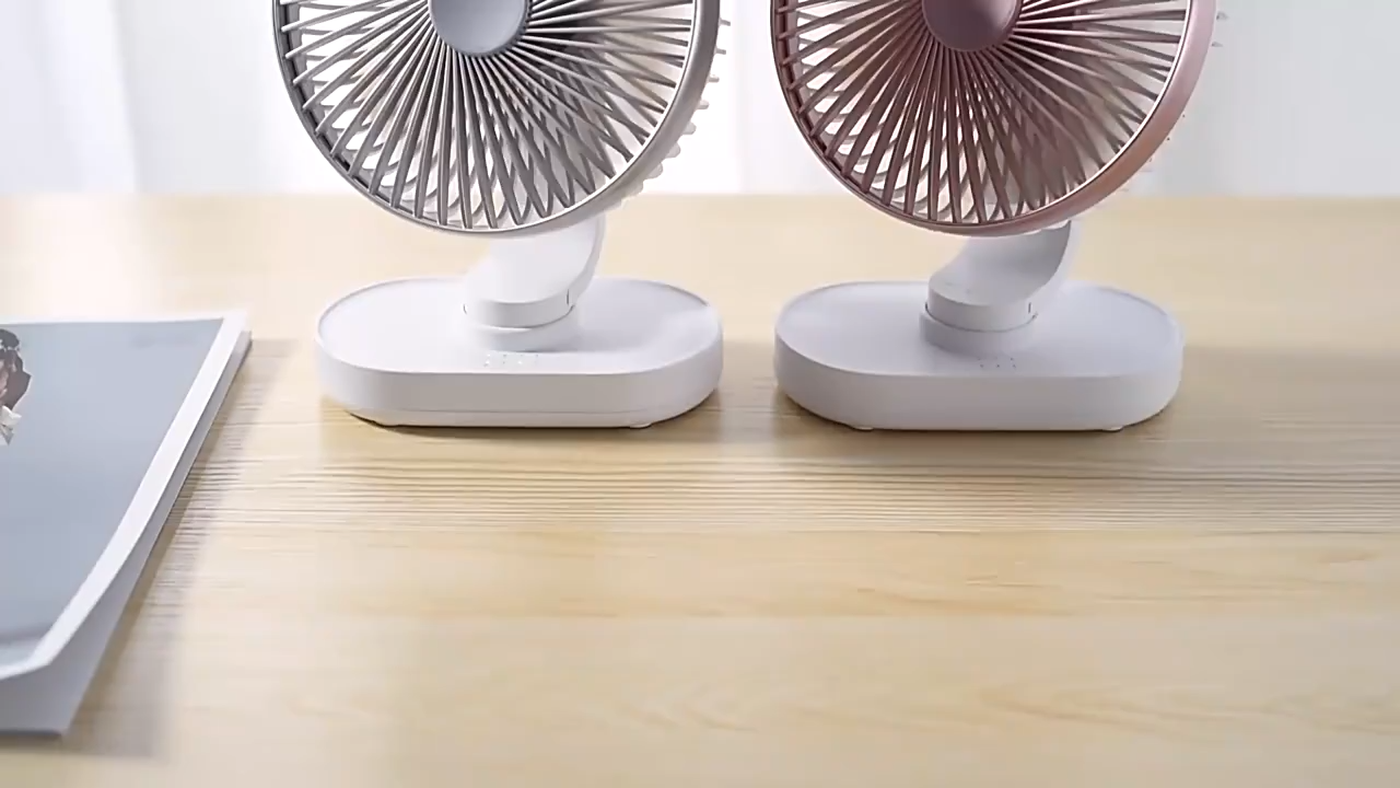 Wireless Auto Rotatable Table Fan Rechargeable Desk Mini Fan Laptop Cooler Cooling Portable USB Fan for Office Home Dorm Christmas Gift Present