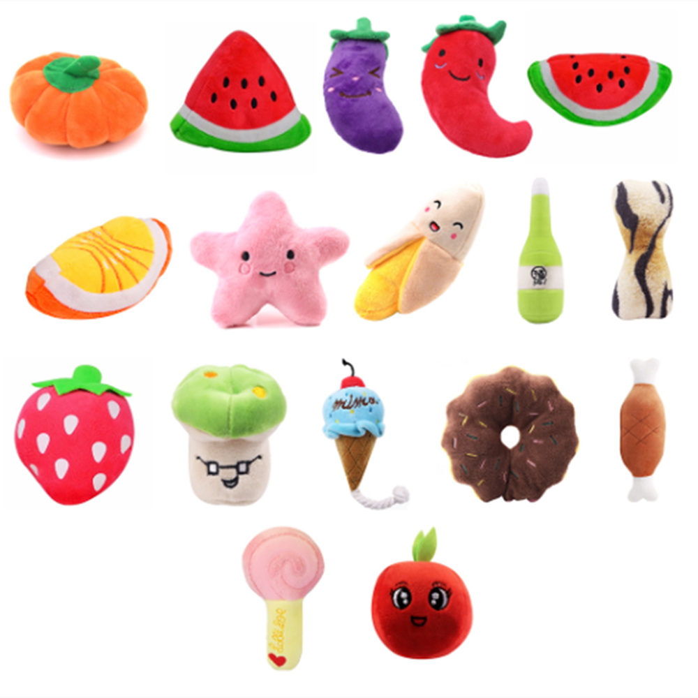 DISHONORSTORE76RE2 Healthy Soft Plush Cute Gift Squeaker Squeaky Toys Sound Teeth Toys Pet Dog Puppy Chew Toy
